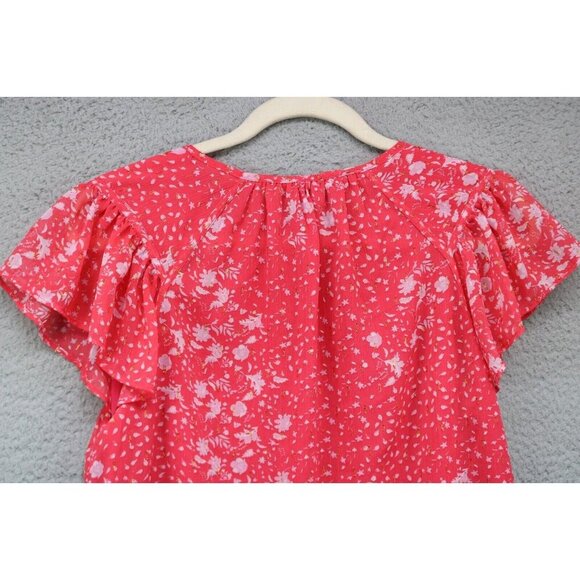 Joie Short Flutter Sleeves Semi-Sheer Top-Lined-Metallics-S/P-Fairy-Cottagecore - Picture 12 of 13
